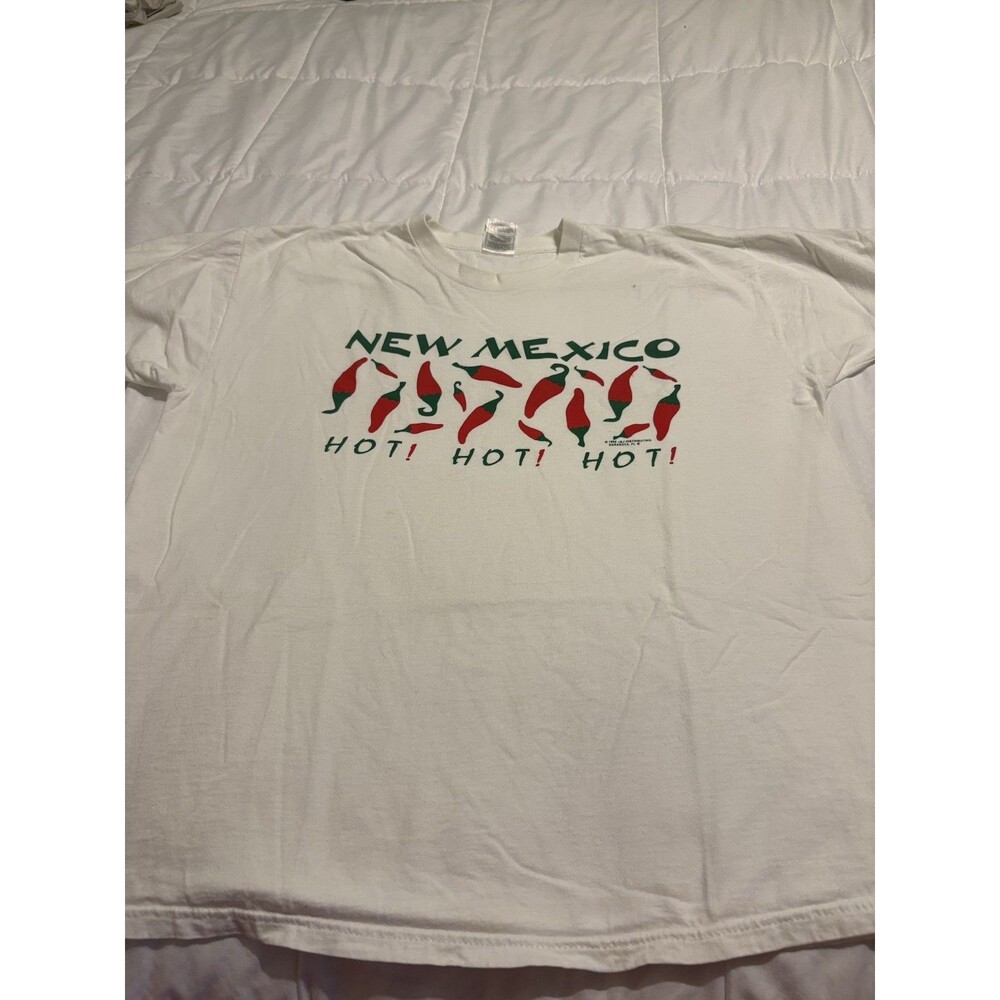 VTG 1998 New Mexico White T Shirt  Chili Peppers Hot Hot Hot!  Size XL